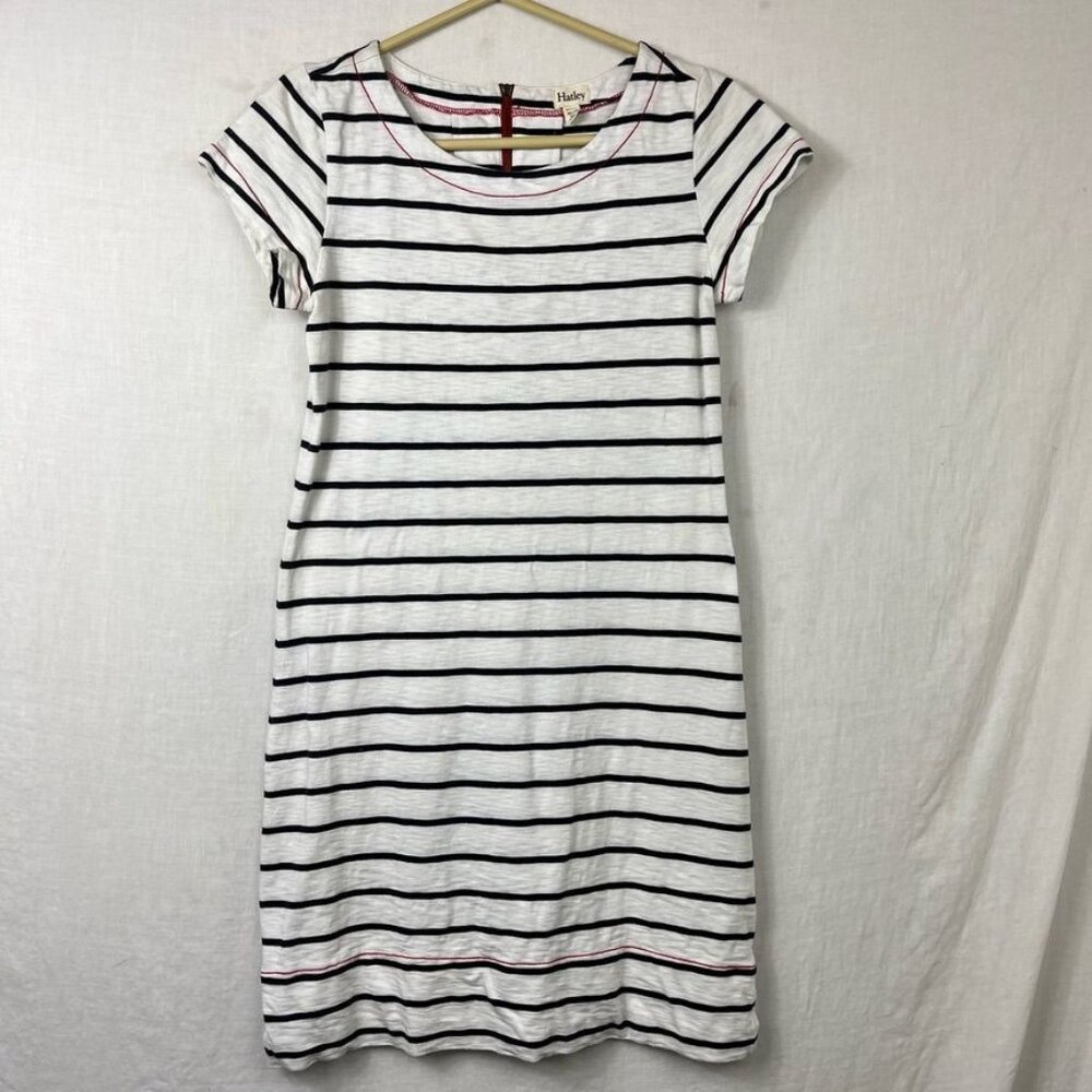 Hatley Short Sleeve Navy Striped T-shirt Dress Womens XS Nautical Preppy Coastal
